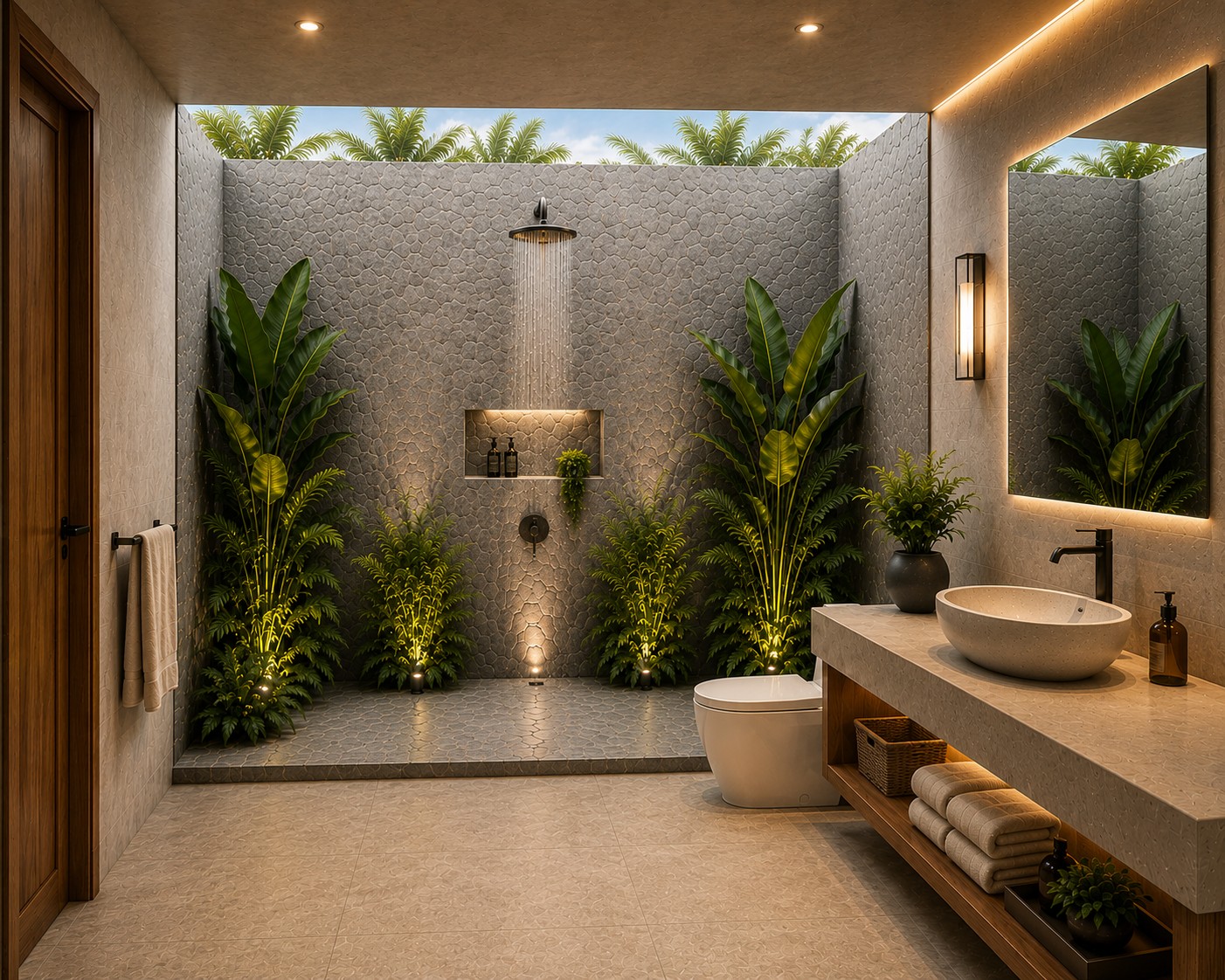 Ayana Santi spa inspired bathroom