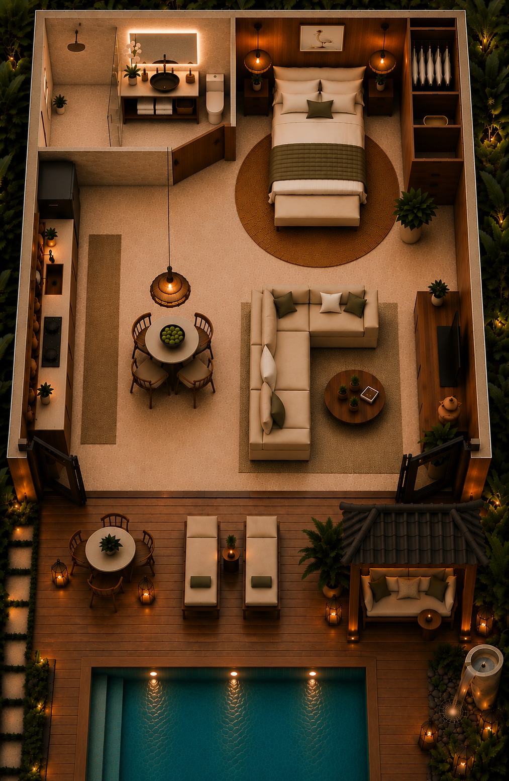 Ayana Santi one bedroom villa plot layout