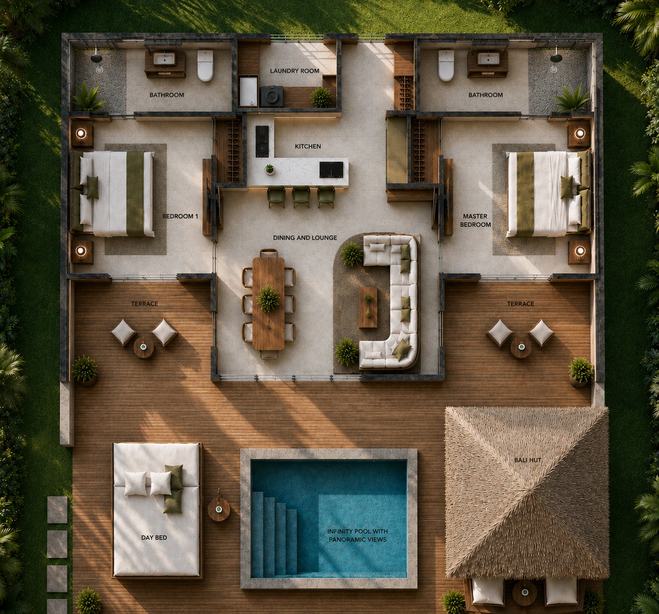 Ayana Santi two bedroom villa plot layout