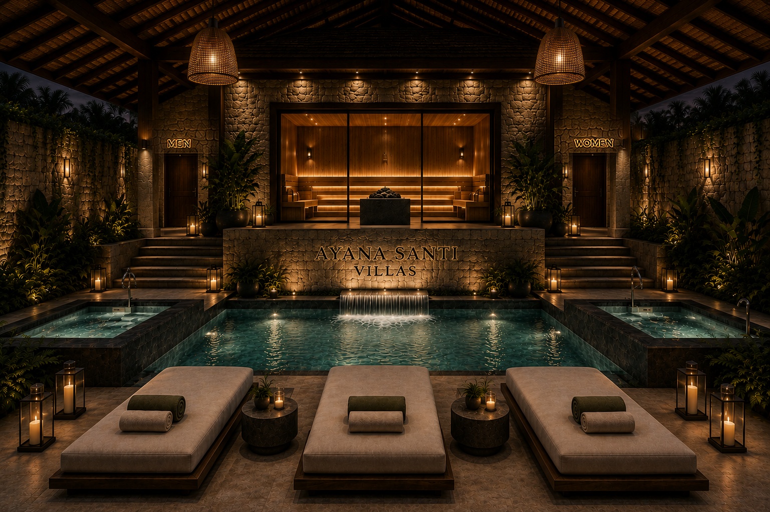 Ayana Santi Wellness Centre with sauna, ice baths and relaxation areas